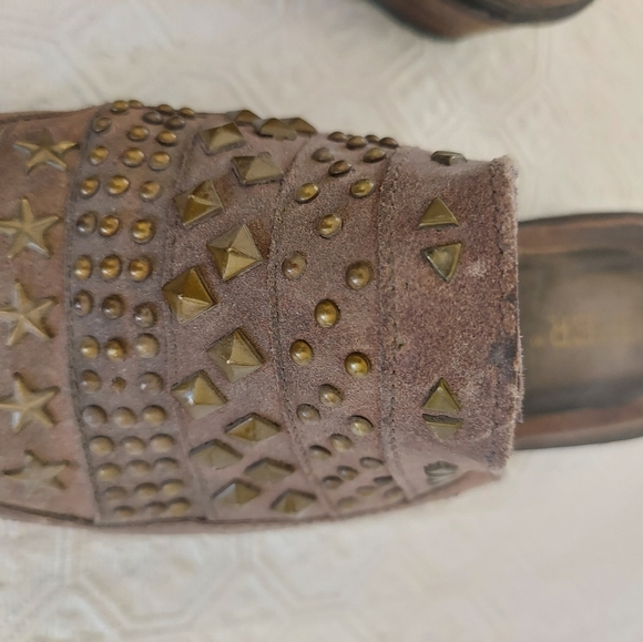 Women's brown studded Roper slip on leather mule size 6 - Picture 7 of 7